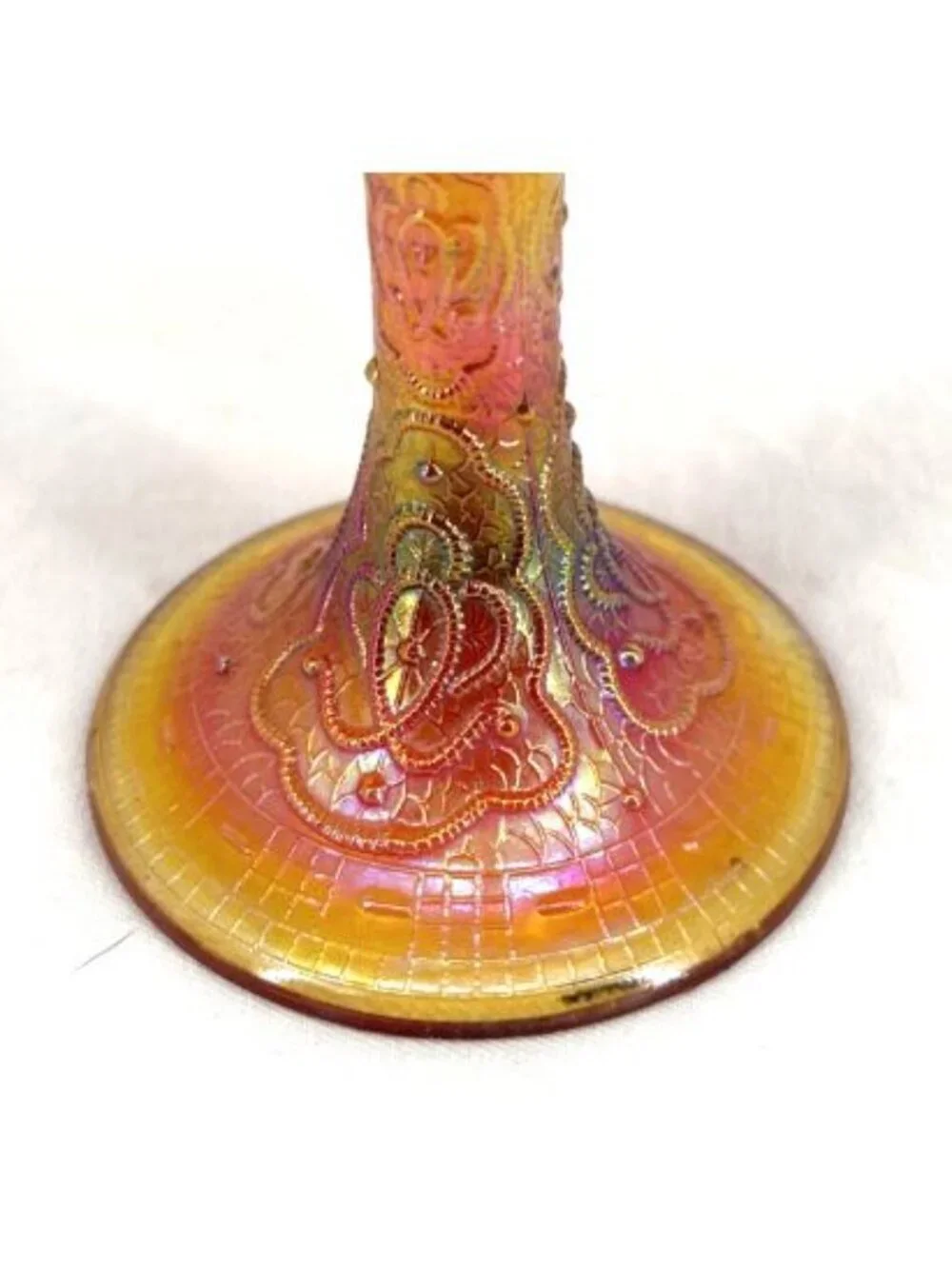 Fenton Persian Medallion Compote Candy Dish Red 6.5